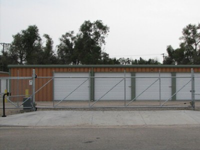 storage units behind gate